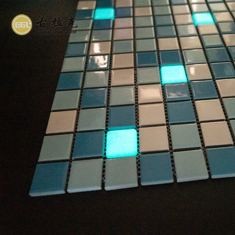 Fluorescent Ceramic Mosaic Tiles Garden Swimming Pool Luminous Decoration