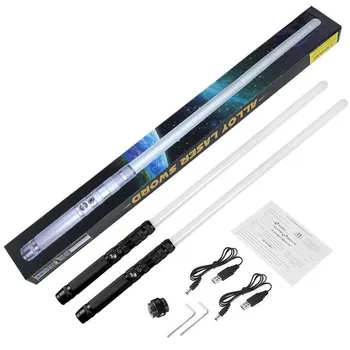 80cm Lightsaber Rechargeable 2-in-1 switchable 7-color RGB lightsaber lighting Metal handle role-playing sword toy