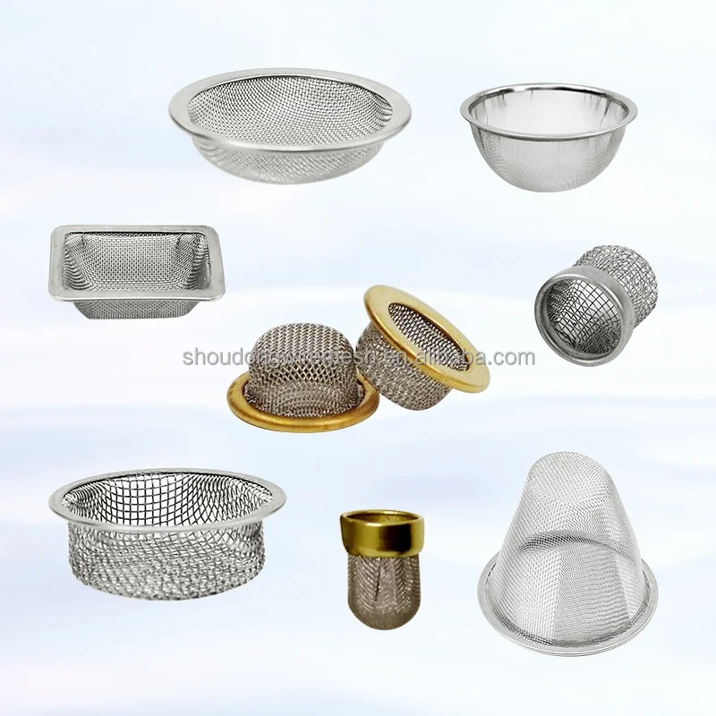 Brass Ring Filter Element Fuel Injector Micro Basket Filter Miniature Copper Wrapped Edge Filter Screen