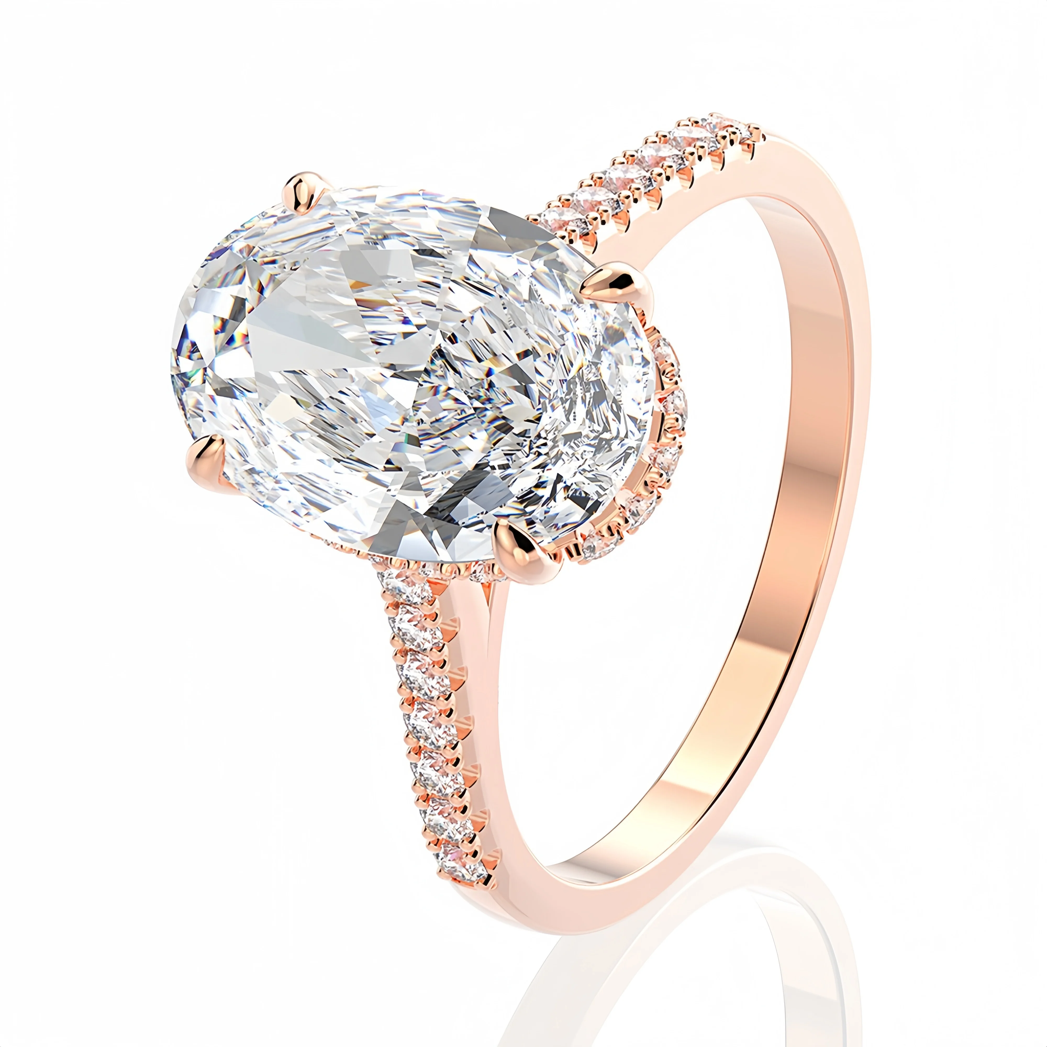 MUSHAN Jewelry Factory Oval Cut High Carbon Diamond 925 Sterling Silver Stackable Rings Engagement Wedding Bands Fine Ring Set