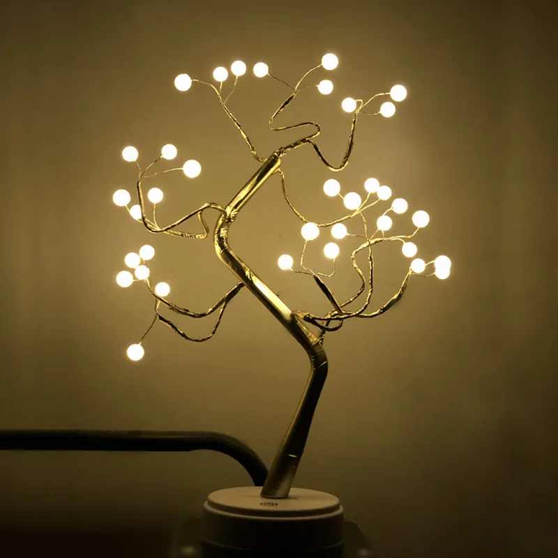 Indoor Home Decoration LED Rose Sparkling Pearl Tree Light Fairy LED Tree Lights