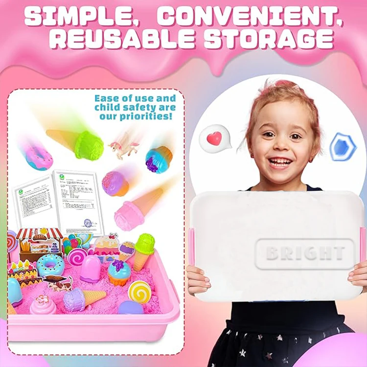 Seaside Children's Summer DIY for Kinetic Soft Clay Sand Toys Set Playdough & Slime for Kids