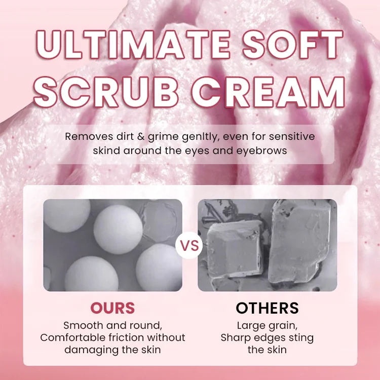 Private Label Brow Scrub Exfoliating Cream Brow Scrub Cream Eyebrow Deep Clean  Whitening Eye Brows Scrub Cream Eyebrow Scrubber