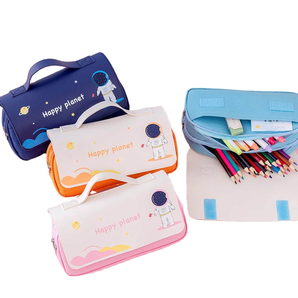 Multifunction High Quality Student Big Capacity School Kids Pouch Box Astronaut Pencil case