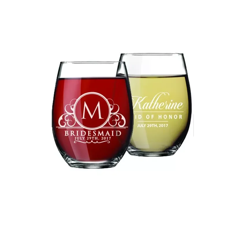 Buy Bridesmaid Wine Glass Set of 4, Engraved Bridesmaid Wine