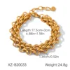 Pulsera gruesa de triple fila con borde