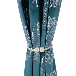 Velvet Curtain Foil Printed and Elegance Solid Color Window Curtains for Living Rooms