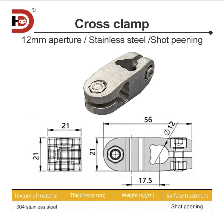 304 Stainless Steel Cross/cross Fixed Clamp Steel Pipe Fixing Bracket T-shaped Buckle Metal Fittings factory
