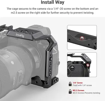 SmallRig S5 Cage Kit for LUMIX S5 Camera, Aluminum Alloy Camera Cage with NATO Rail and Cold Shoe Mount detail image