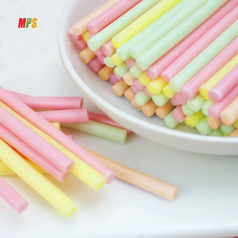 Wholesale Price Long Cc Strip Straw Candy Halal Mix Fruit CC Candy