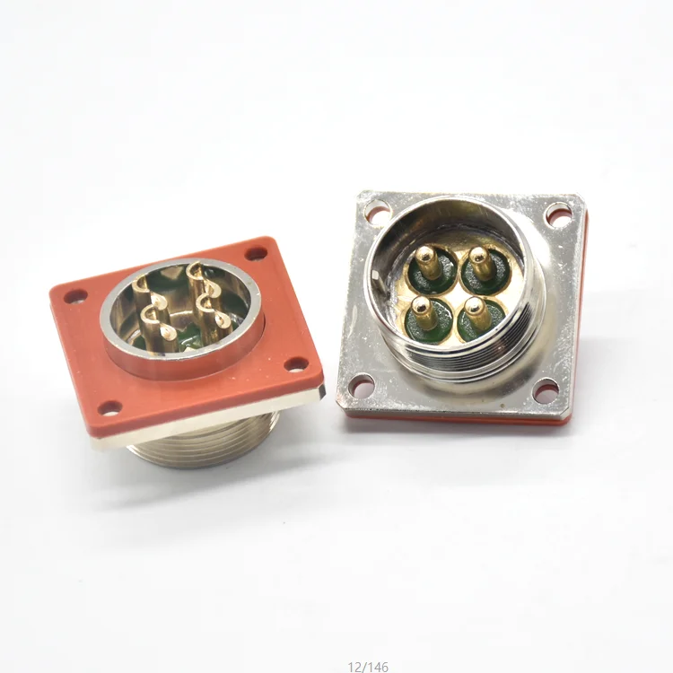 High-Temperature Resistant Airtight Aviation Plug 4PIN DIN Feedthrough Wall Mounted Electronic Connector Glass Sintered