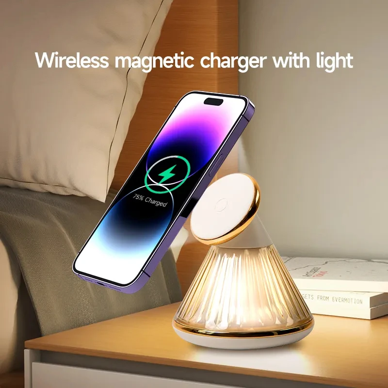 New 15w Night Light Phone Wireless Charger Station Wireless