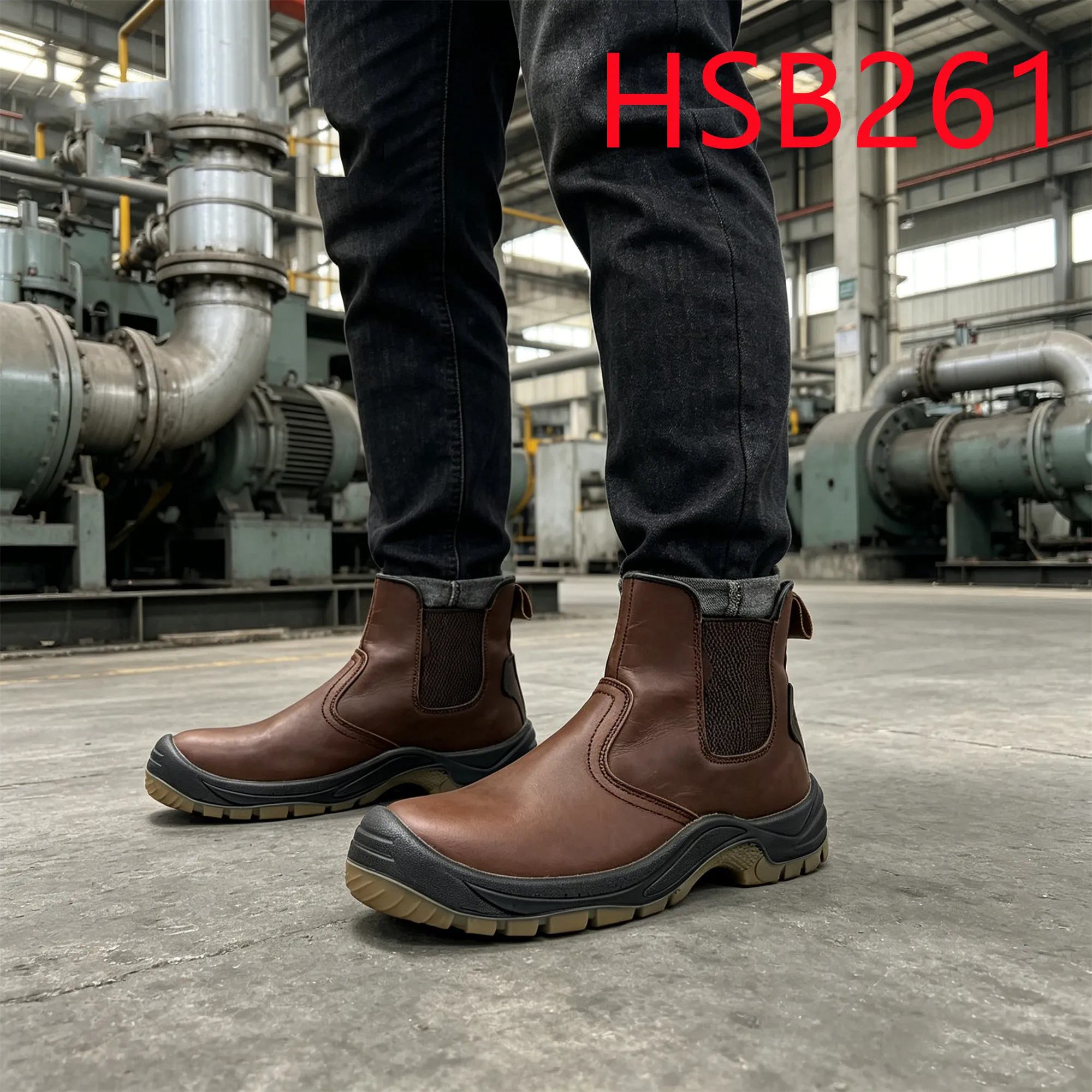 HY,Quality Crazy Horse Leather Anti-hit&puncture Work Footwear Ireland Market Popular Safety Boots with Support System HSB261