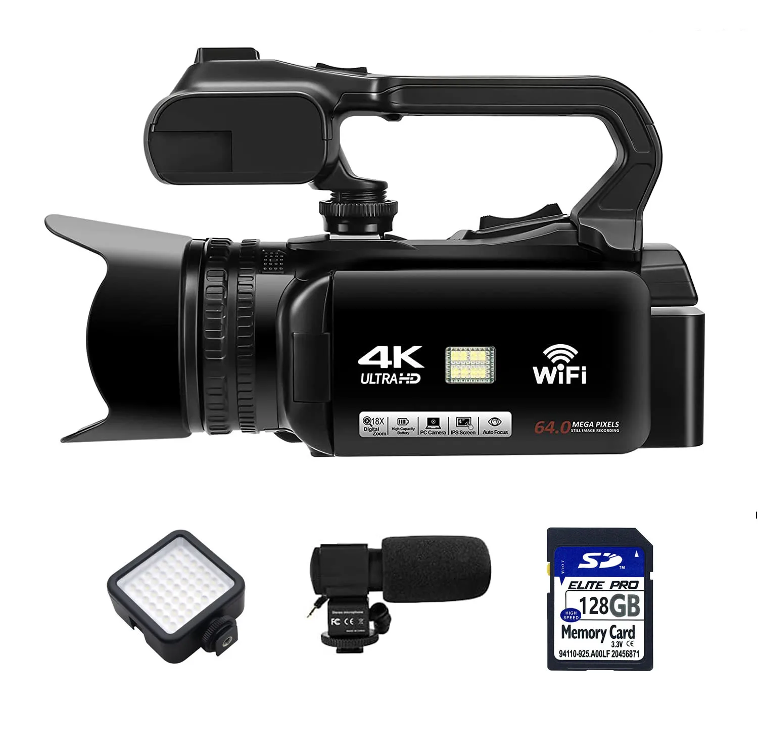 Caméra ultra HD 4K avec zoom numérique 18X, caméscope numérique