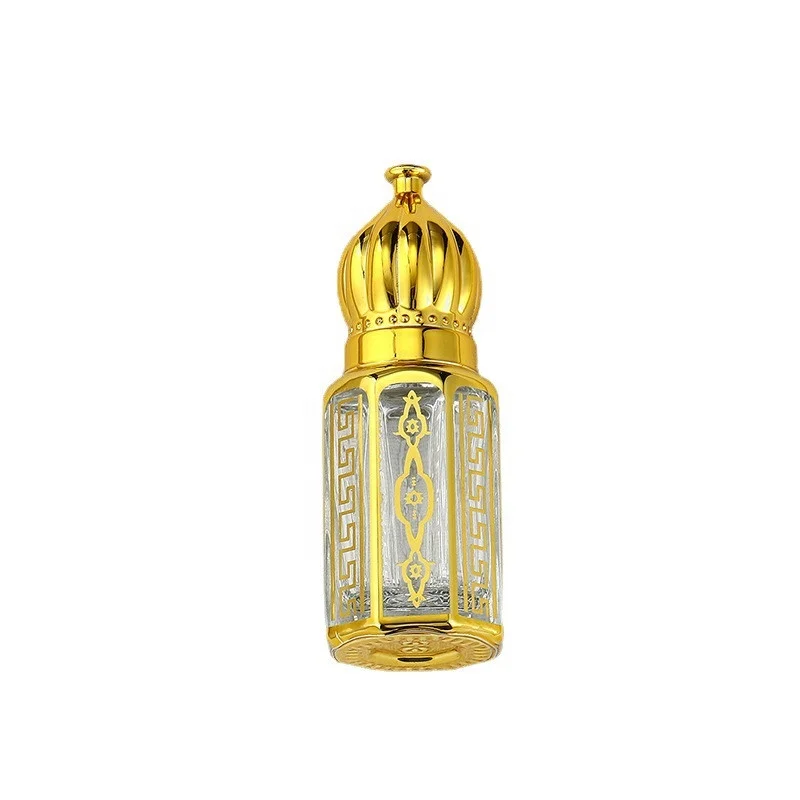 Fancy Design 6ml Mini Small Refillable Glass Perfume Bottle Body Massage Oil Serum Glass Bottle Attar Bottle With Glass Rod