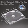 Plateau Digi empilable pour 2 CD Transparent L04