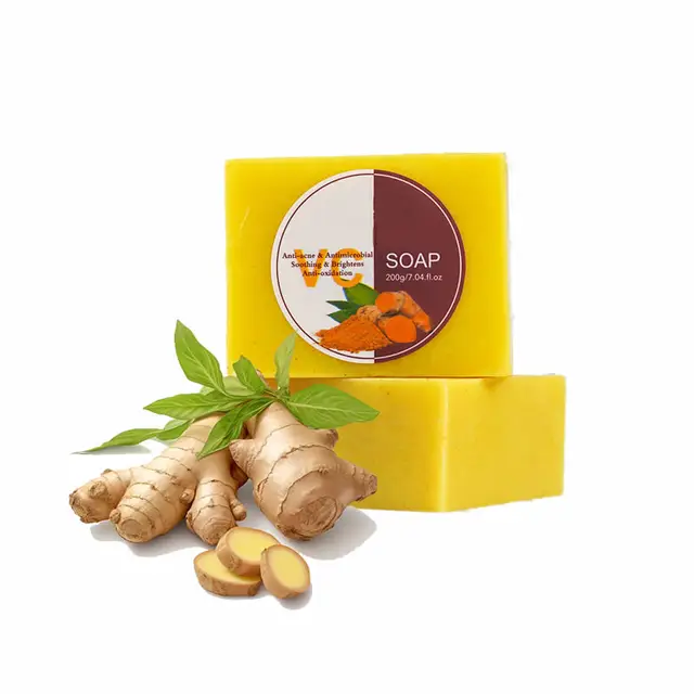 OEM Private Label Original turmeric Acne removing soap Face Body Cleaning  Skin Whitening Natural Goat Milk Soap