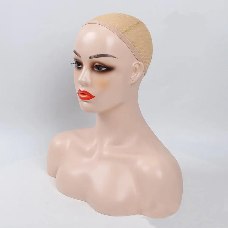 Exquisite Mannequin Dummy Head With Shoulders And Hair For Display Wigs