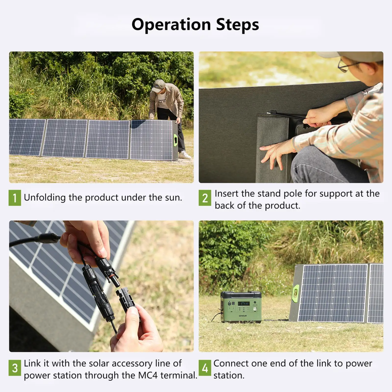 Eenour 400w Portable Solar Panel Foldable & Durable 400 Watt Solar