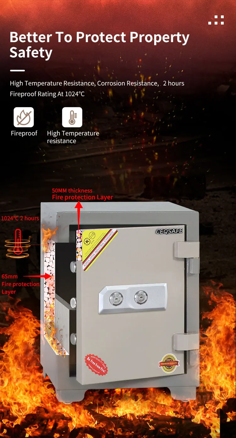 CEQSAFE Steel Fire Resistant Box Safe Sentry Double Key Lock Home Cabinet Fire Proof Safe supplier