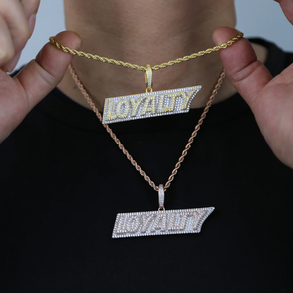 iced out bling letters loyalty pendant