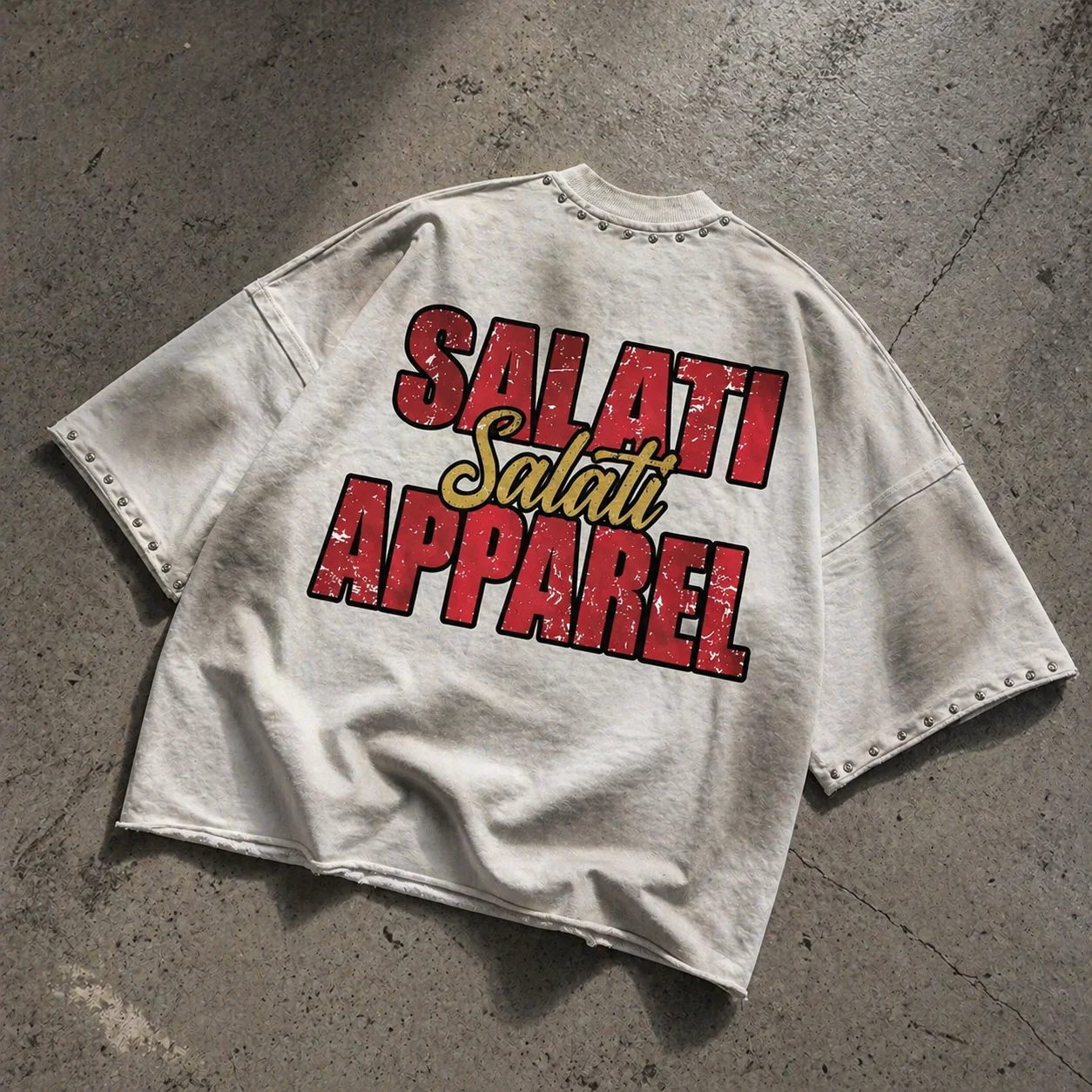 High Quality Cotton Streetwear Rhinestone Cropped T Shirts Custom Heavyweight Graphic Distressed Oversized T-Shirt for Men gallery 2
