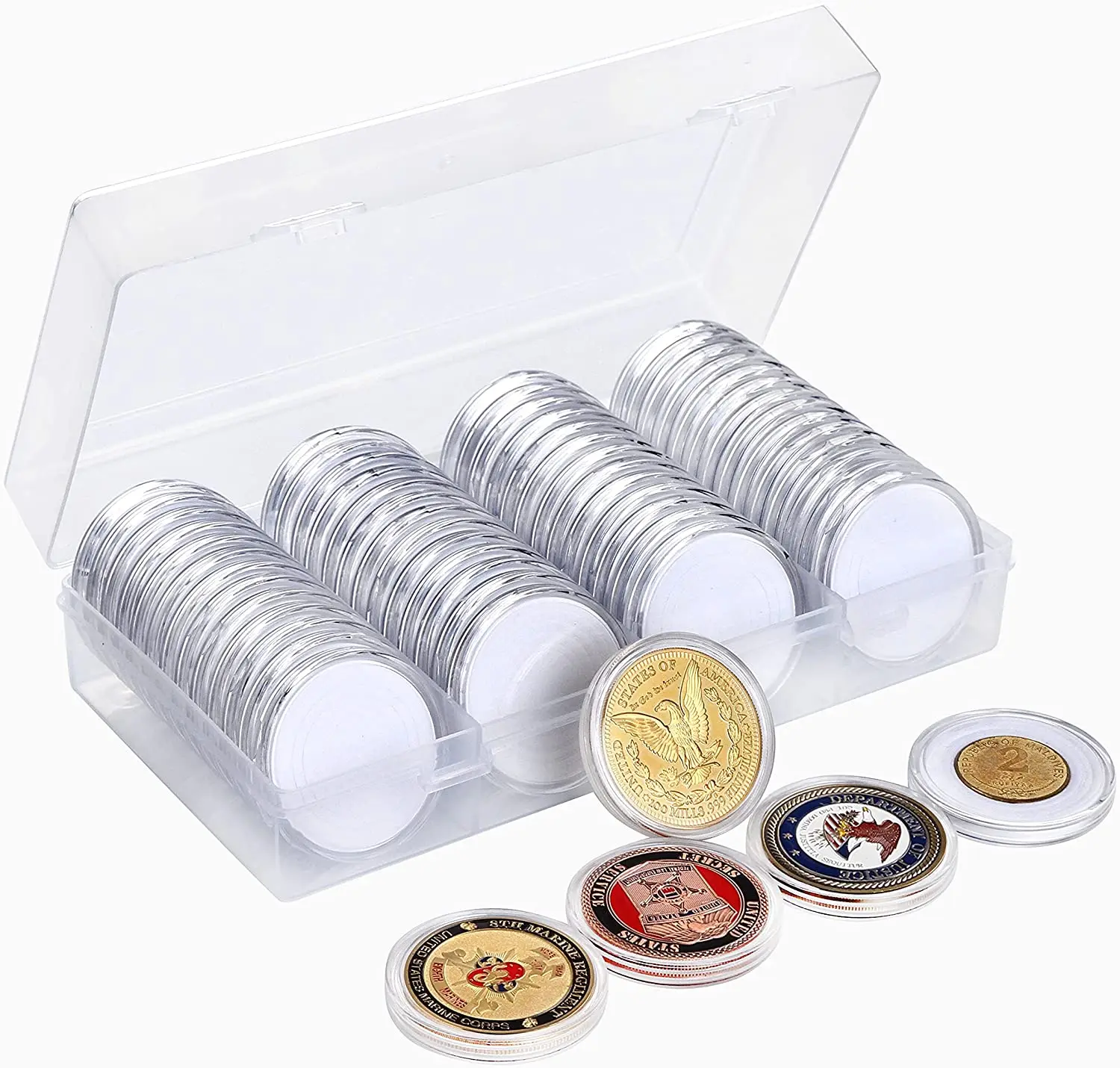 200Pcs Coin Capsules Holders Protector Collectible Containers 20mm Dia 