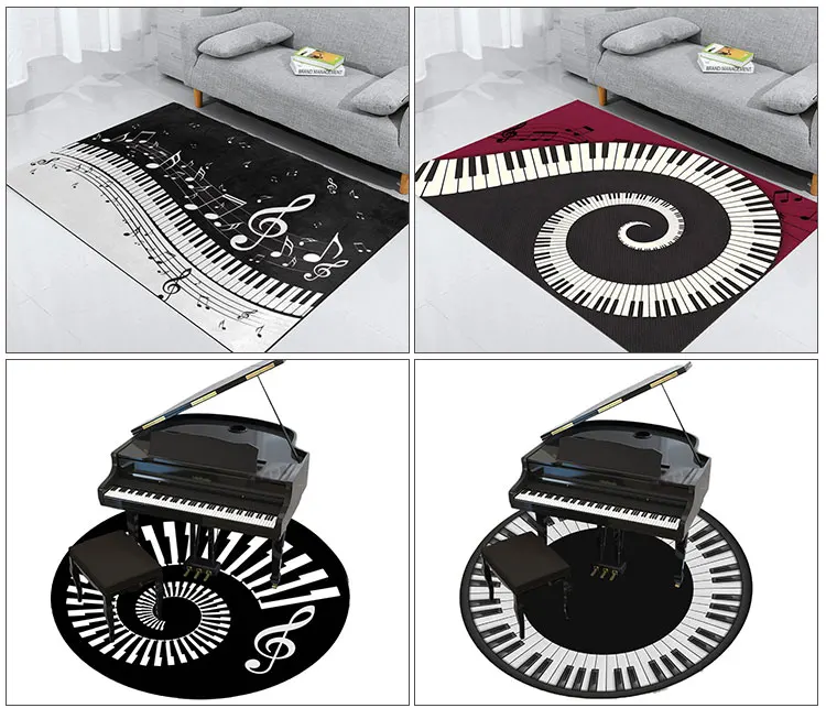 Music Area Rug Color Musical Notation Children's Games Rug Classroom Piano Mat Decoration Carpet Machine Washable manufacture