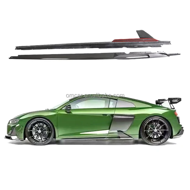 For Audi R8 Exterior Accessories Cap Style Car Dry Carbon Fiber Side Skirts Body Kits For Audi R8 V10 2023 Bodykit