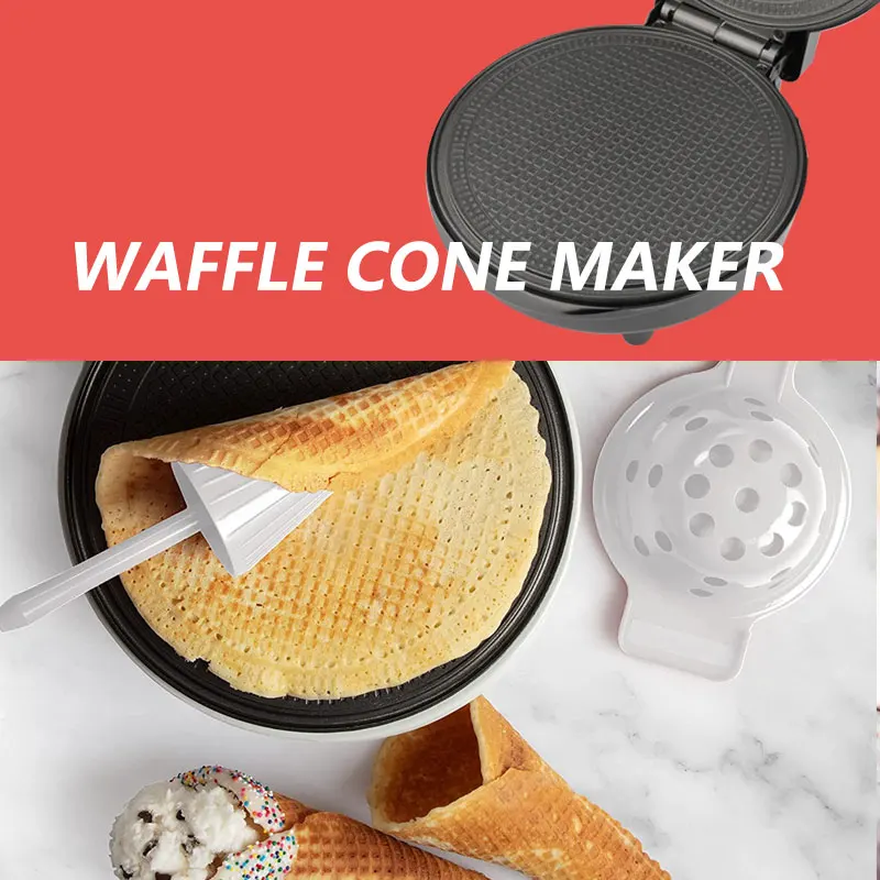 Custom Electric Nonstick Homemade Ice Cream Cone Iron Waffle Cone And