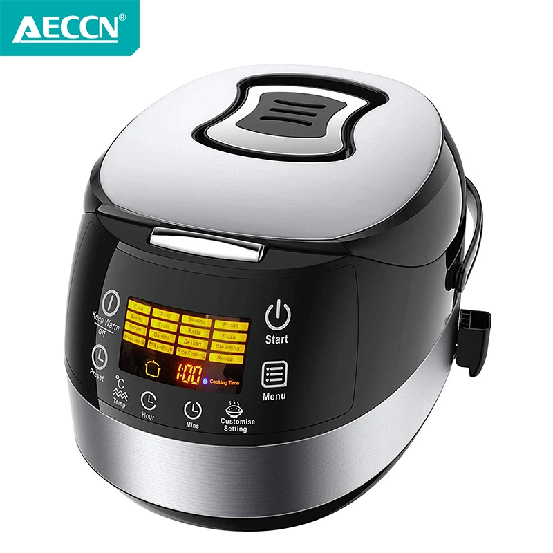 AECCN ODM Home New 5L Model Electric Deluxe Stainless Steel Orange LCD  Display Kitchen Appliances Rice Cooker