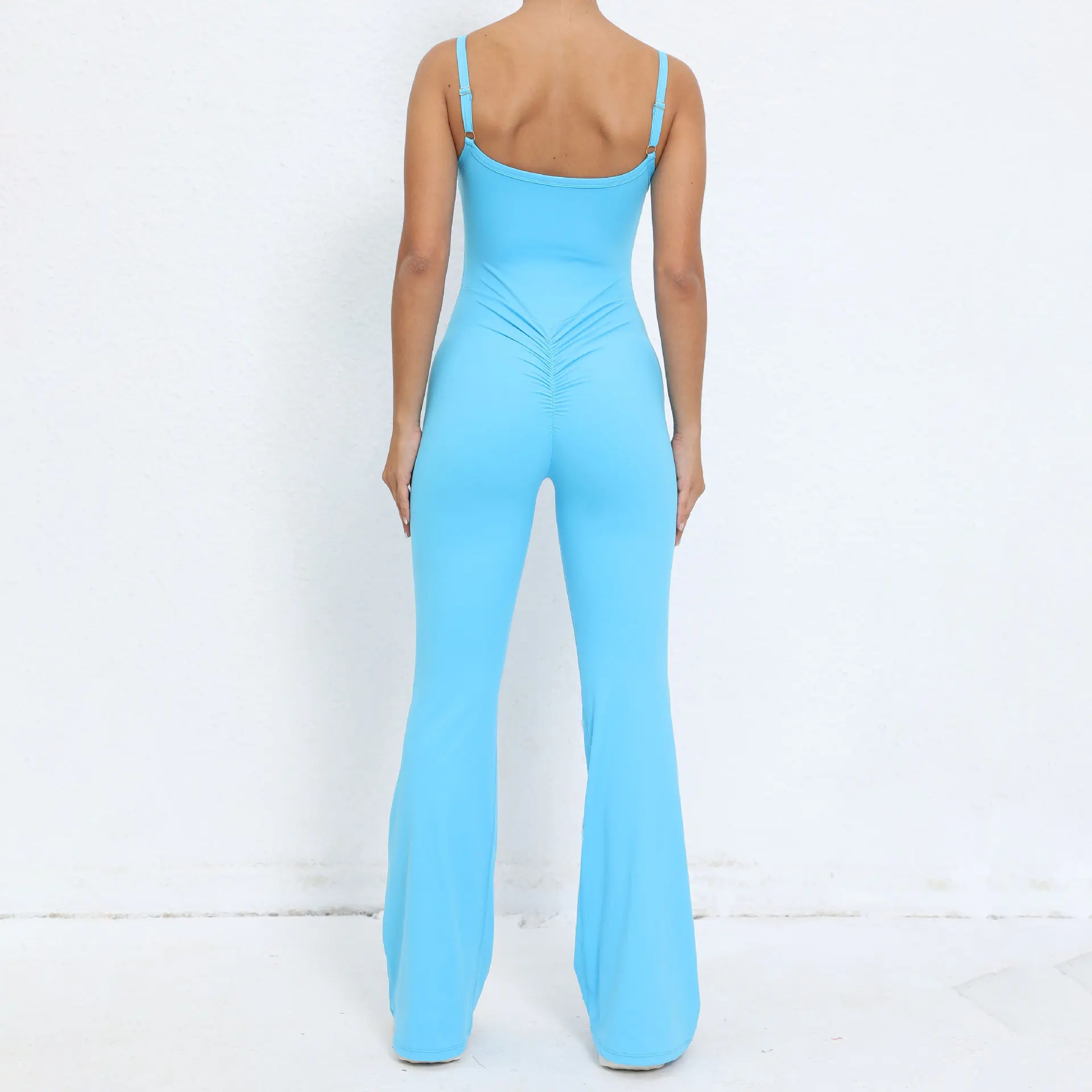 Ladies Breathable Yoga Leggings Bodysuit with Loose Leg One Piece Jumpsuit Sport Workout Jumpsuit yoga sets for Women Activewear manufacture