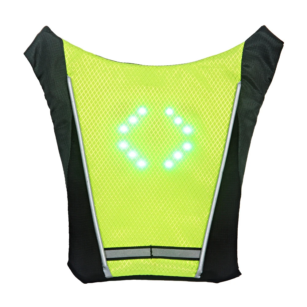 LED Wireless Reflective Direction Indicator Safety Vest Cycling Backpack for Night