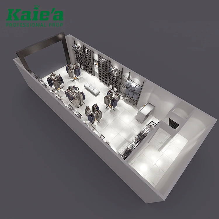 Apparel Display Racks Men Garment Shop Interior Design Menswear Metal Garment Shop Rack