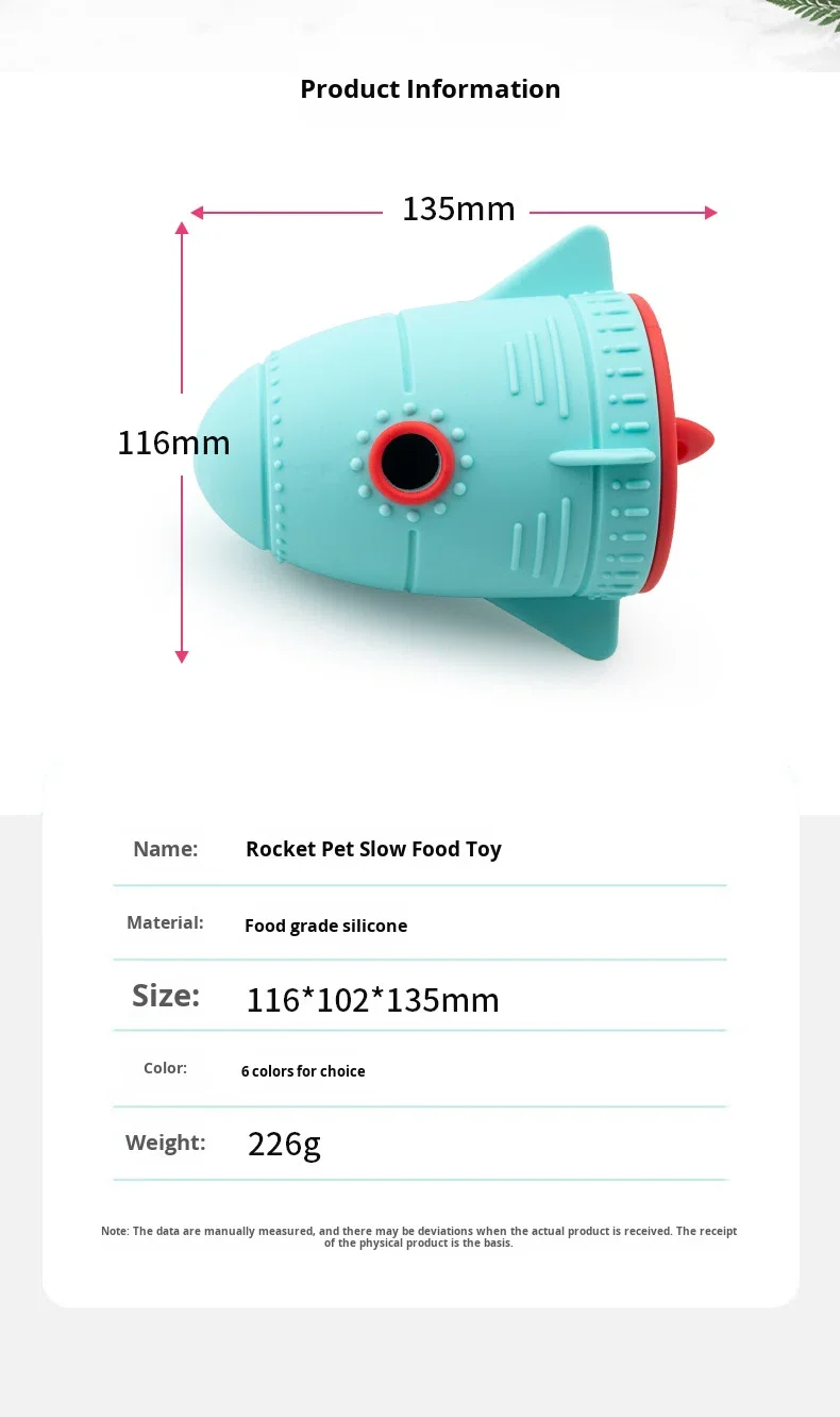 Cartoon Style Modern Eco-Friendly Silicone Pet Toy Wholesale Rocket Slow Feeder Dog Toy with Teeth Cleaning Feature factory