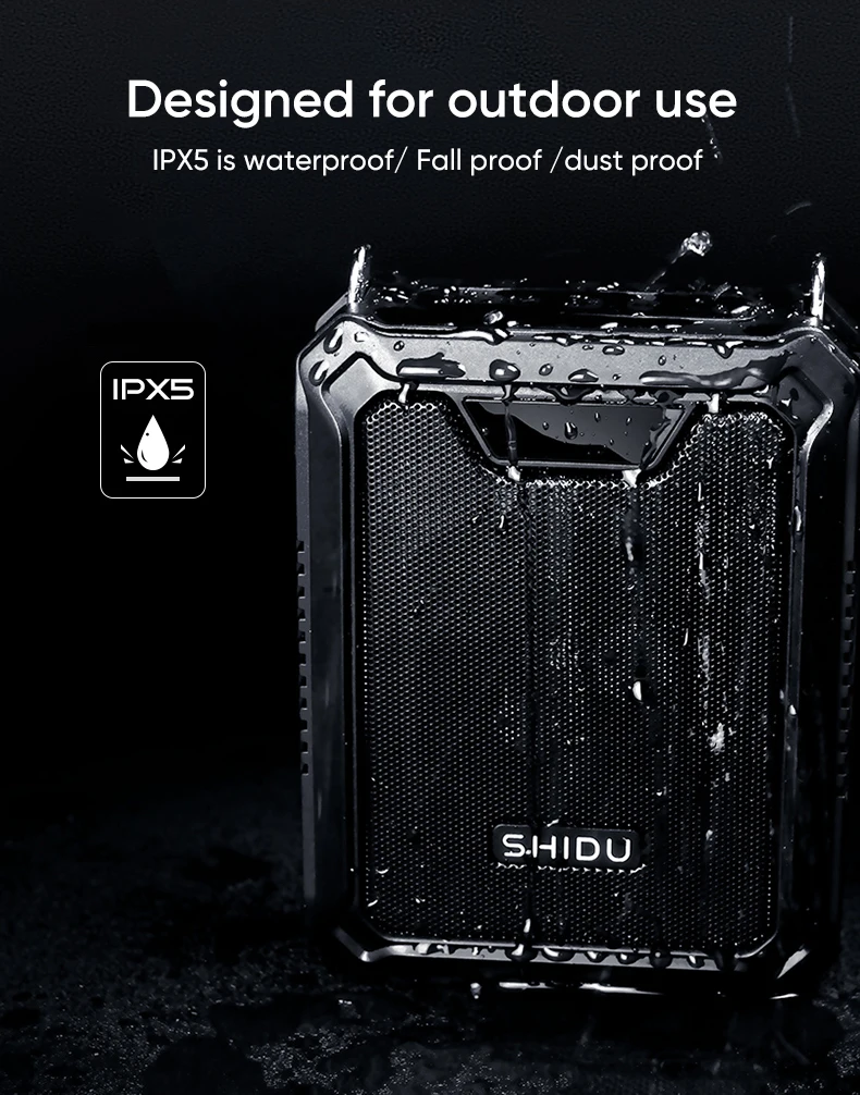 SHIDU M808 18W Loud Voice Rechargeable Battery Outdoor Waterproof Voice Amplifier with Headset wireless microphone