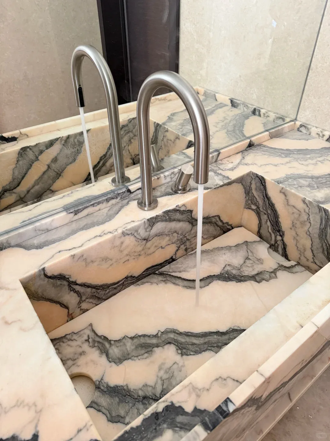 product natural rosa calacatta aurora pink marble washbasin bathroom marble sink-5