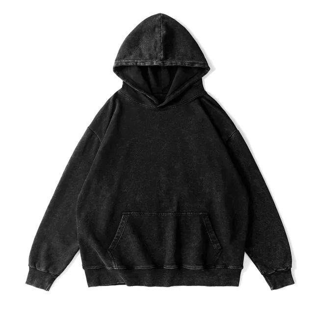 Heavyweight 100%Cotton Trendy 500gsm Oversize Hooded Sweater Plus Size Drop Shoulder Retro Washed Long Sleeve Terry Hoodies