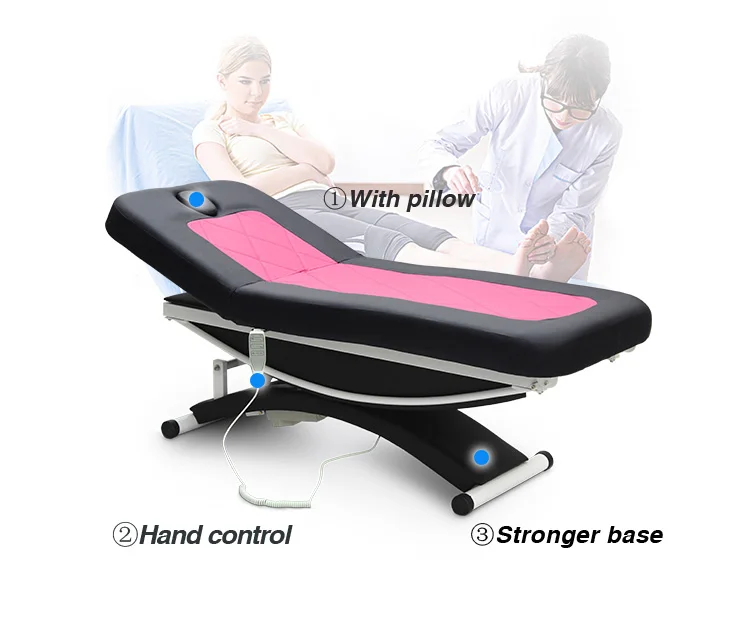 Kangmei Modern Luxury Beauty Salon Furniture 3 Ce Motors Black Spa