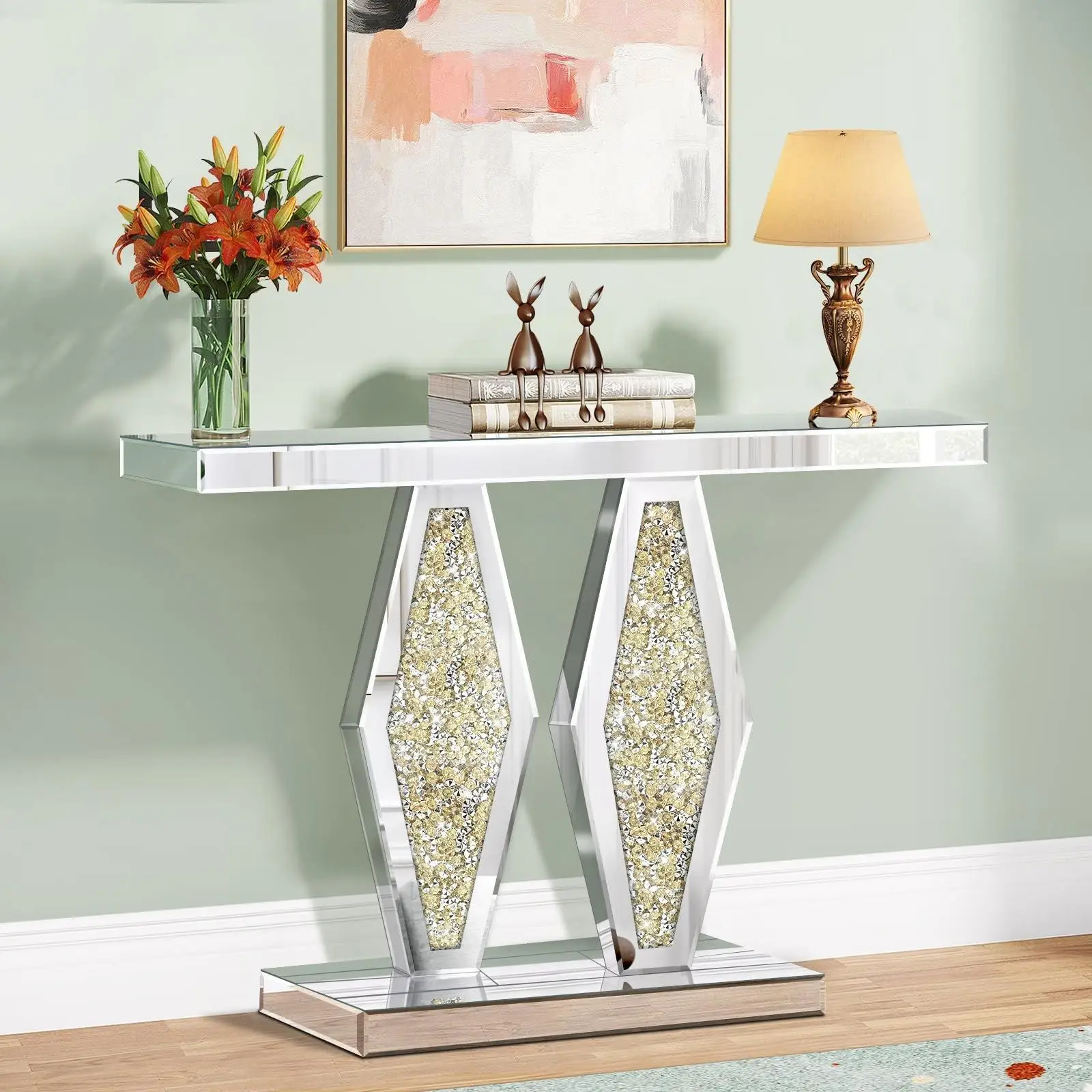 Elvarenae Lucienne Mirrored Console Table — product detail