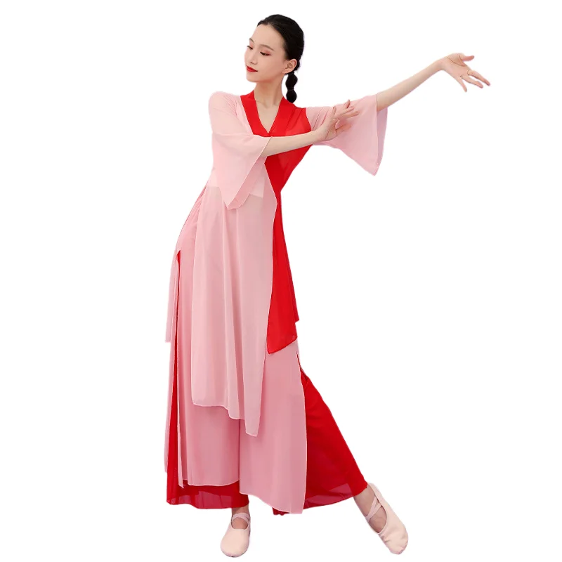 GD41 Two-color Ancient Style Wide Sleeve Classical Dance Dress Big Red Lacing Hanging Leg Pants Costume GD41 Two-color Ancient Style Wide Sleeve Classical Dance Dress Big Red Lacing Hanging Leg Pants Costume