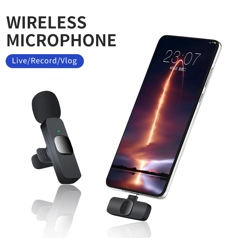 Hot Sale Type C Android Tie Microphone Wireless Cell Phone K9 Wireless Dual Microphone for Youtubers