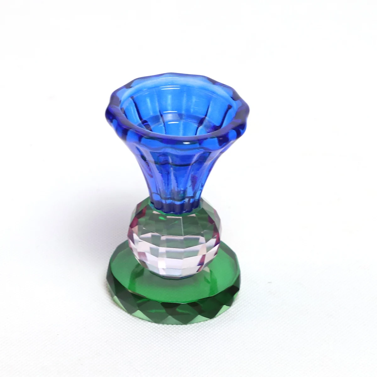 Elegant Romantic Design Colorful Glass Taper Candle Holders For Table Centerpiece Decorative Crystal Candle Stick Holder Sets