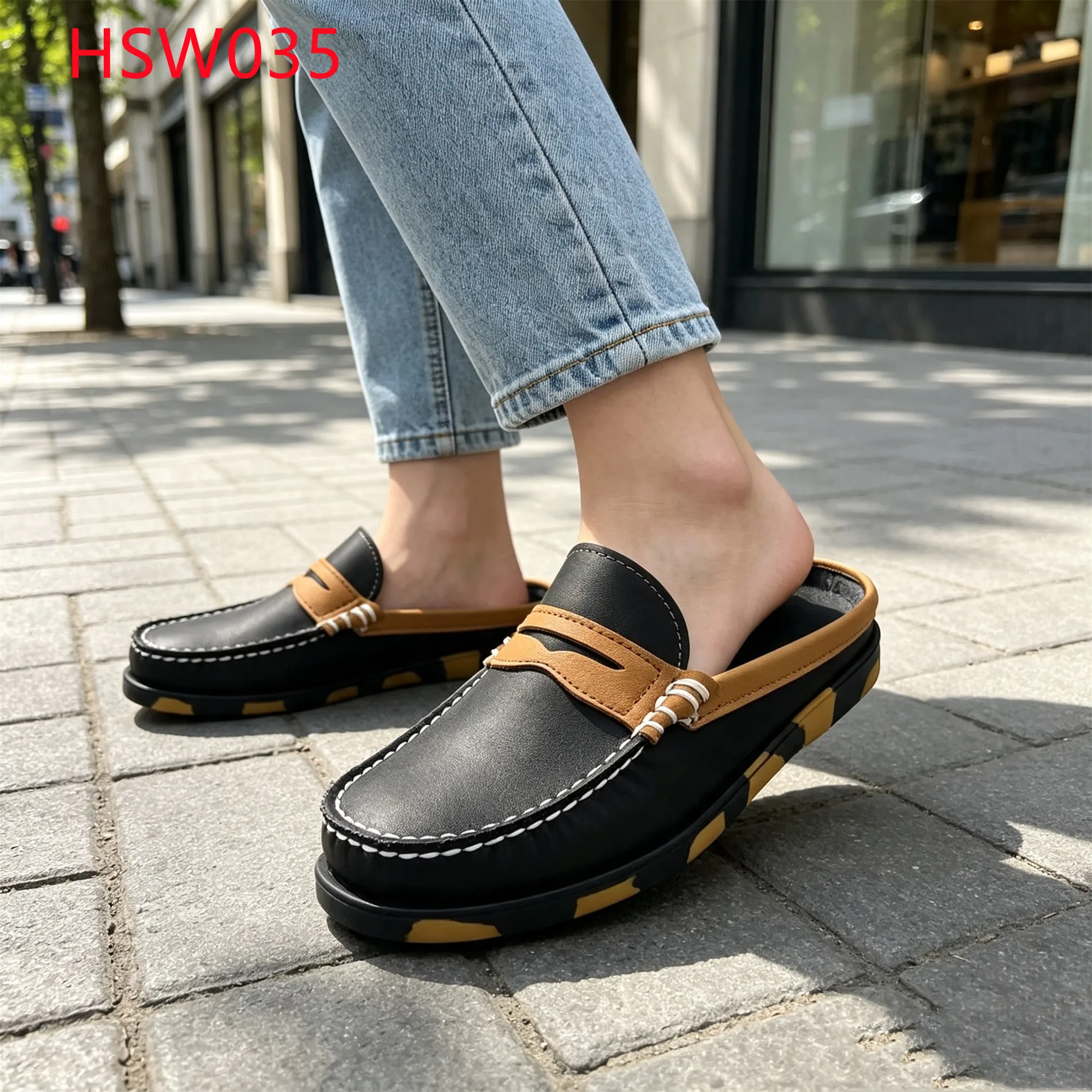 LXG,Boardwalk Walking Mask-style Hua Singh Indoor Lazy Shoes Colorful Rubber Outsole Open Heel Design Boat slippers HSW035