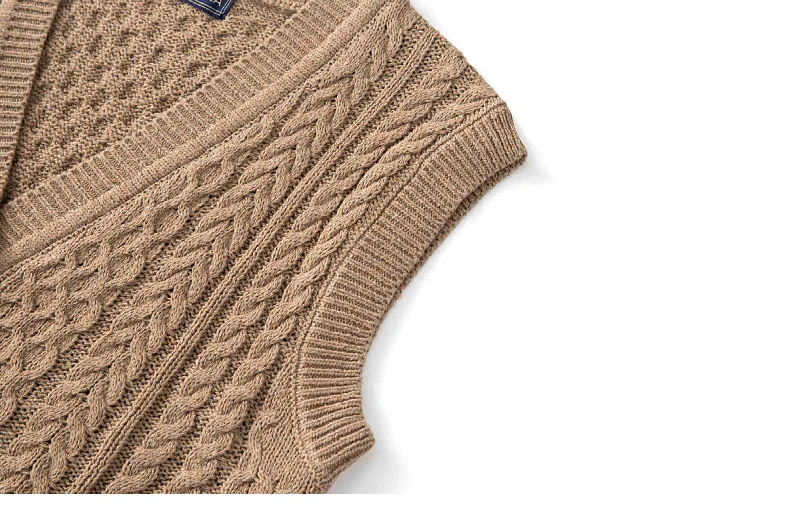 Custom Logo Men's V Neck Knitted Sweater Vest with Pocket