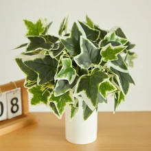 Hot-sale green pothos leaf sweet potato leaves grape leaves 5 forks for house decor hotel shopping mall decor