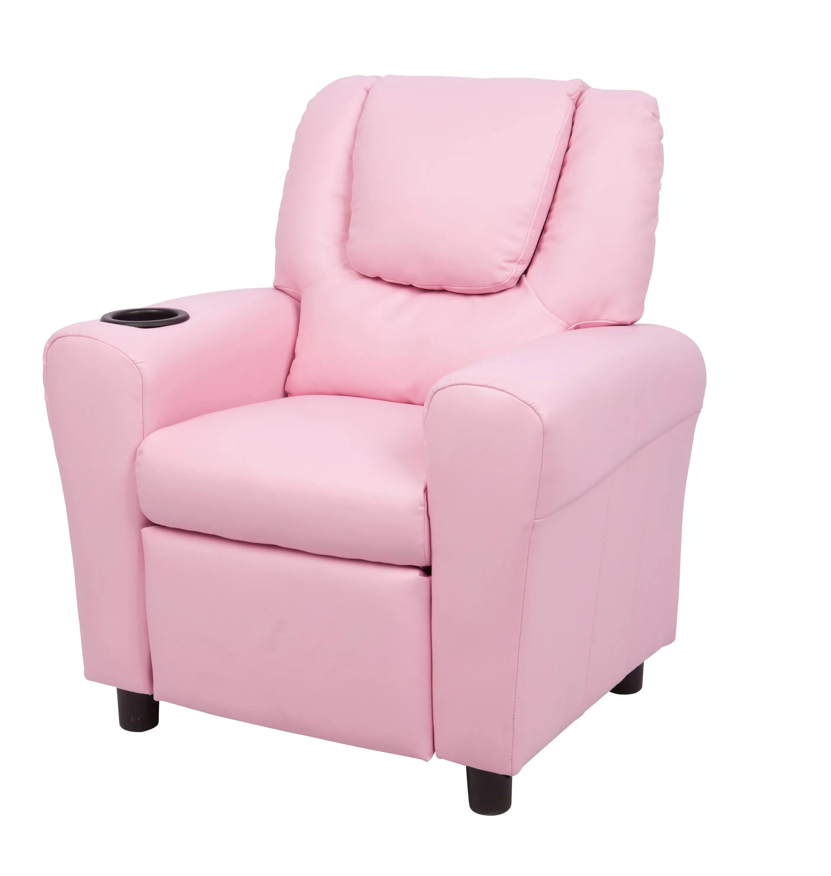 Hot Sale Contemporary Pink Child Recliner Sofa Chair Small Extendable PU Leather Bed Massage Feature Wood for Home School Lounge details