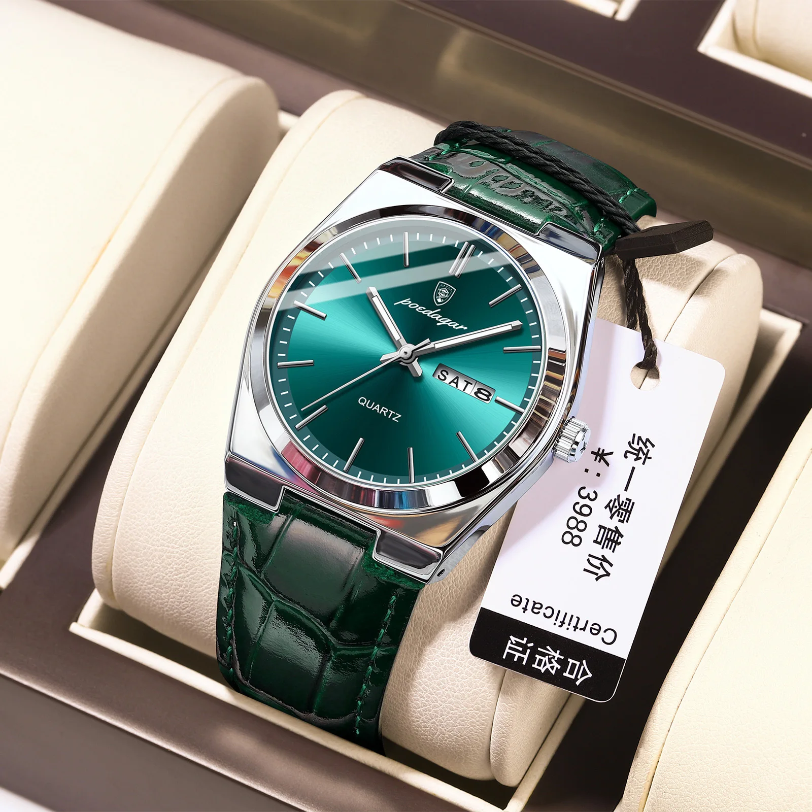 POEDAGAR 930 Men New Luxury Watch Waterproof Luminous Date Week Stainless Steel Watch Re aperçu 14