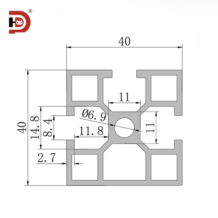 product 4040 black side sealed extruded aluminum profile square tube automation framework provides cutting and drilling services200-3