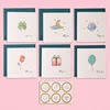 Sello Adhesivo para Sobres de Tarjetas de Felicitación con Diseño Sencillo de Acuarela